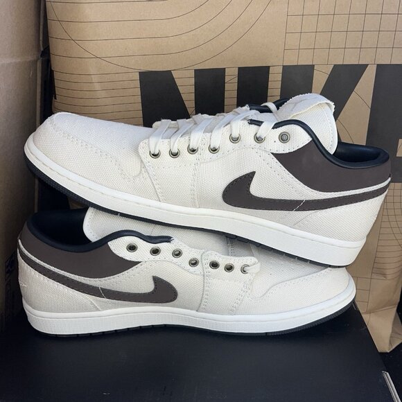NEW Nike Air Jordan 1 Low Pale Ivory Baroque Brown IB8058-110 Men Size 14 main image 4